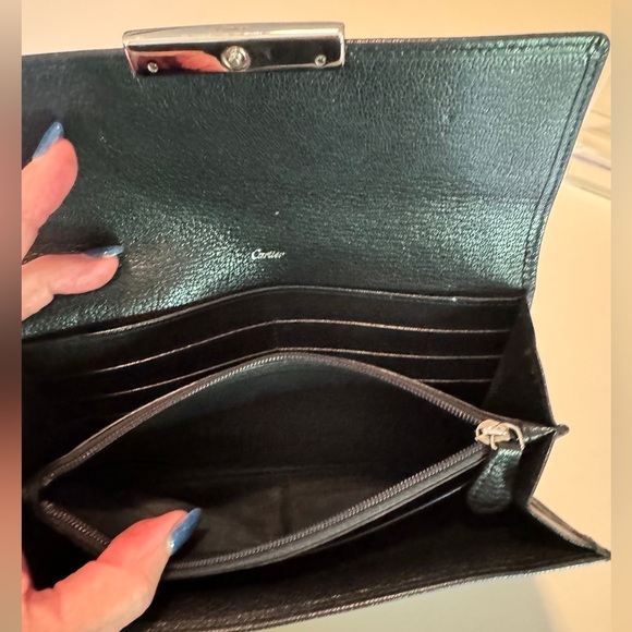 CARTIER LOVE COLLECTION LONG WALLET BLACK LEATHER AUTHENTIC - Picture 9 of 11